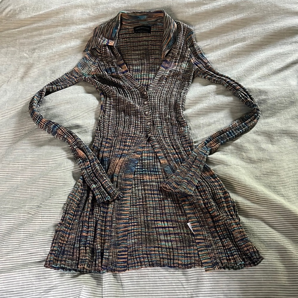 Urban outfitters long sleeve multicolored collared cardigan